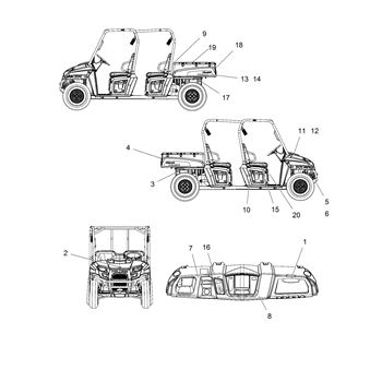 Replacement OEM Parts for 2017 Polaris RANGER 1000 DIESEL CREW (R14)