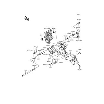 Swingarm replacement parts for 2017 Kawasaki Ninja H2 Carbon
