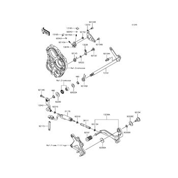 Kawasaki 13242-0128 - Lever-Assembly-Change - Adept Powersports