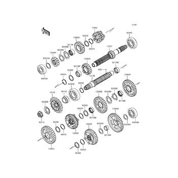 Kawasaki 13262-1188 - Gear, Input, 3Rd&Amp;4Th, 18T&Amp;18T
