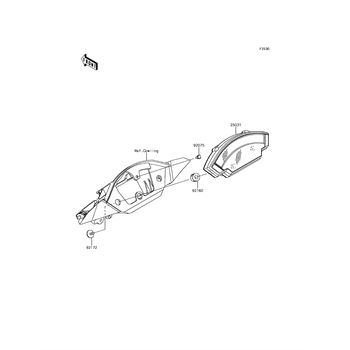 てんページ Kawasaki Motorcycle 2017 OEM Parts Diagram for Fuel Tank(1/2