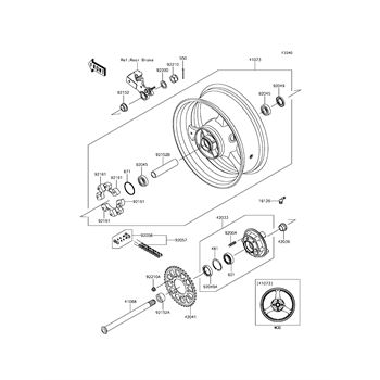 Kawasaki 42041-0096 - Sprocket-Hub, 39T - Adept Powersports
