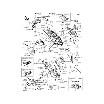 KAWASAKI NINJA ZX-4RR 2023 - 2025 COWLING,SIDE COWL.,LH,LWR