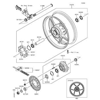 Rear Wheel / Chain replacement parts for 2017 Kawasaki Ninja
