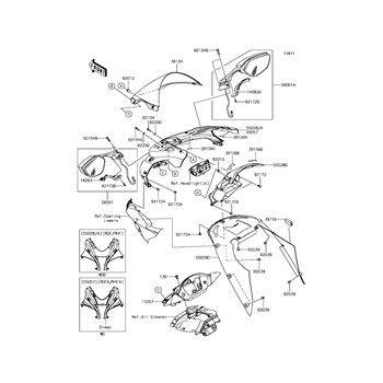 Kawasaki 55028-0578 - Cowling, Fr, Cnt - Adept Powersports