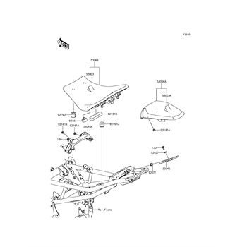 Kawasaki 32046-0401 - Bracket-Seat, Fr, Lock - Adept Powersports