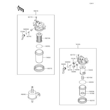 Momoページ Fuel Filter replacement parts for 2018 Kawasaki Mule Pro-DXT